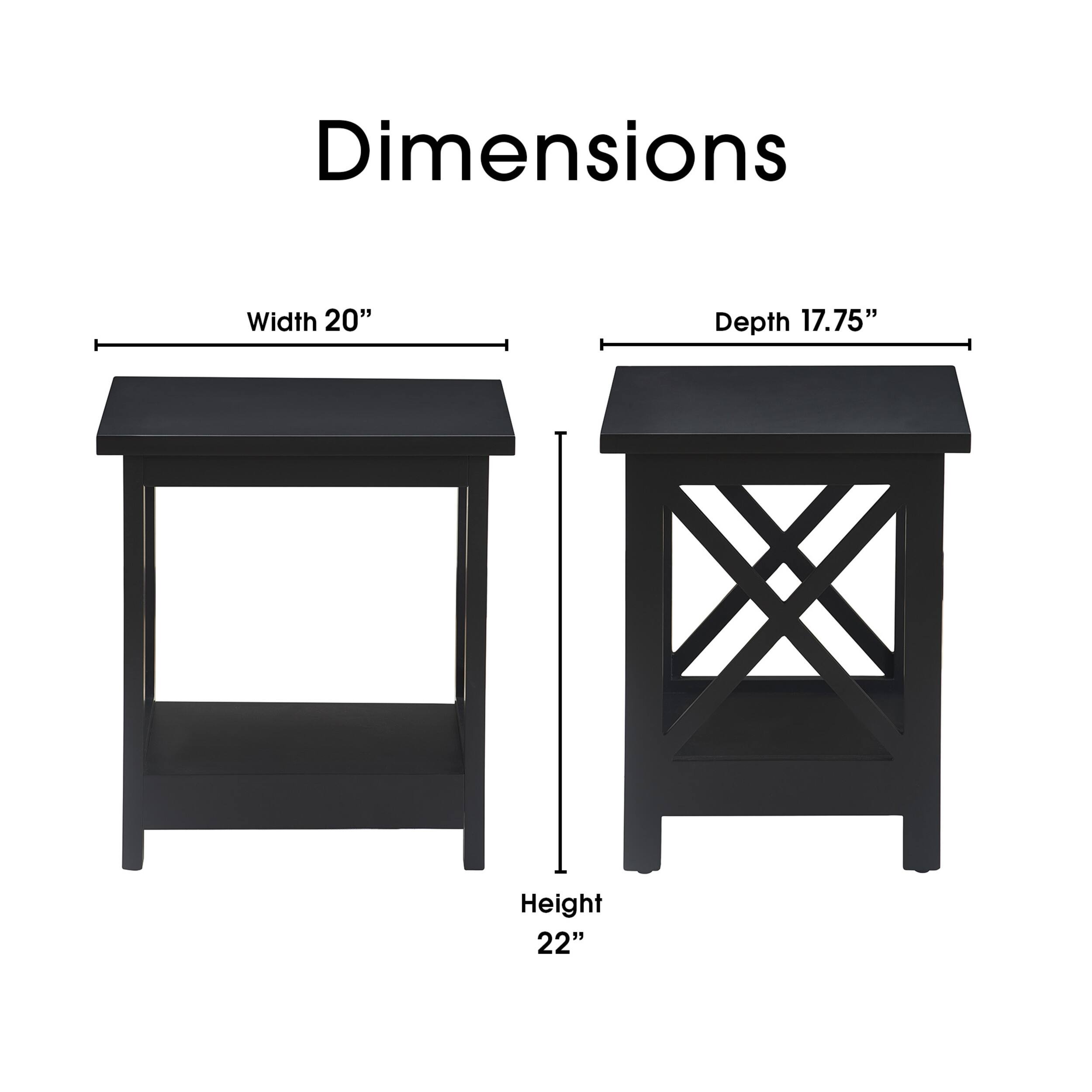 Left. Serta - Bismarck Side Table - Black.