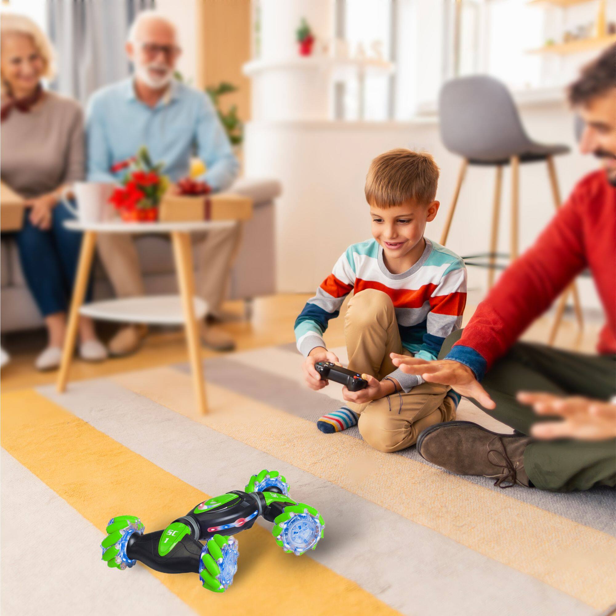 Alt View 7. Contixo - SC1 Gesture-Sensing RC Stunt Car - Green.