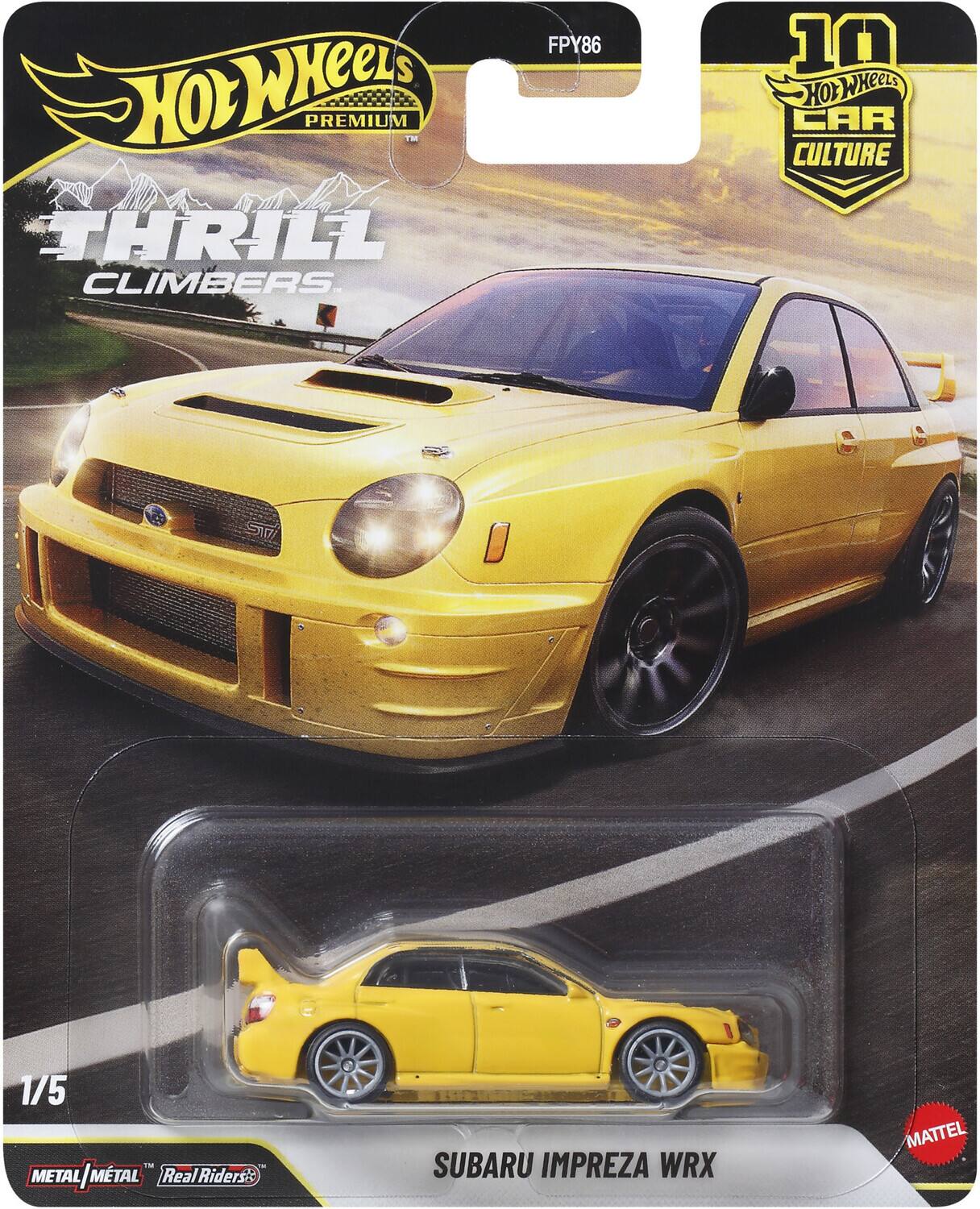 FPY86  
10  
Hot Wheels Premium  
THRILL CLIMBERS  
1/5  
METAL/METAL  
Real Riders  
SUBARU IMPREZA WRX  
MATTEL