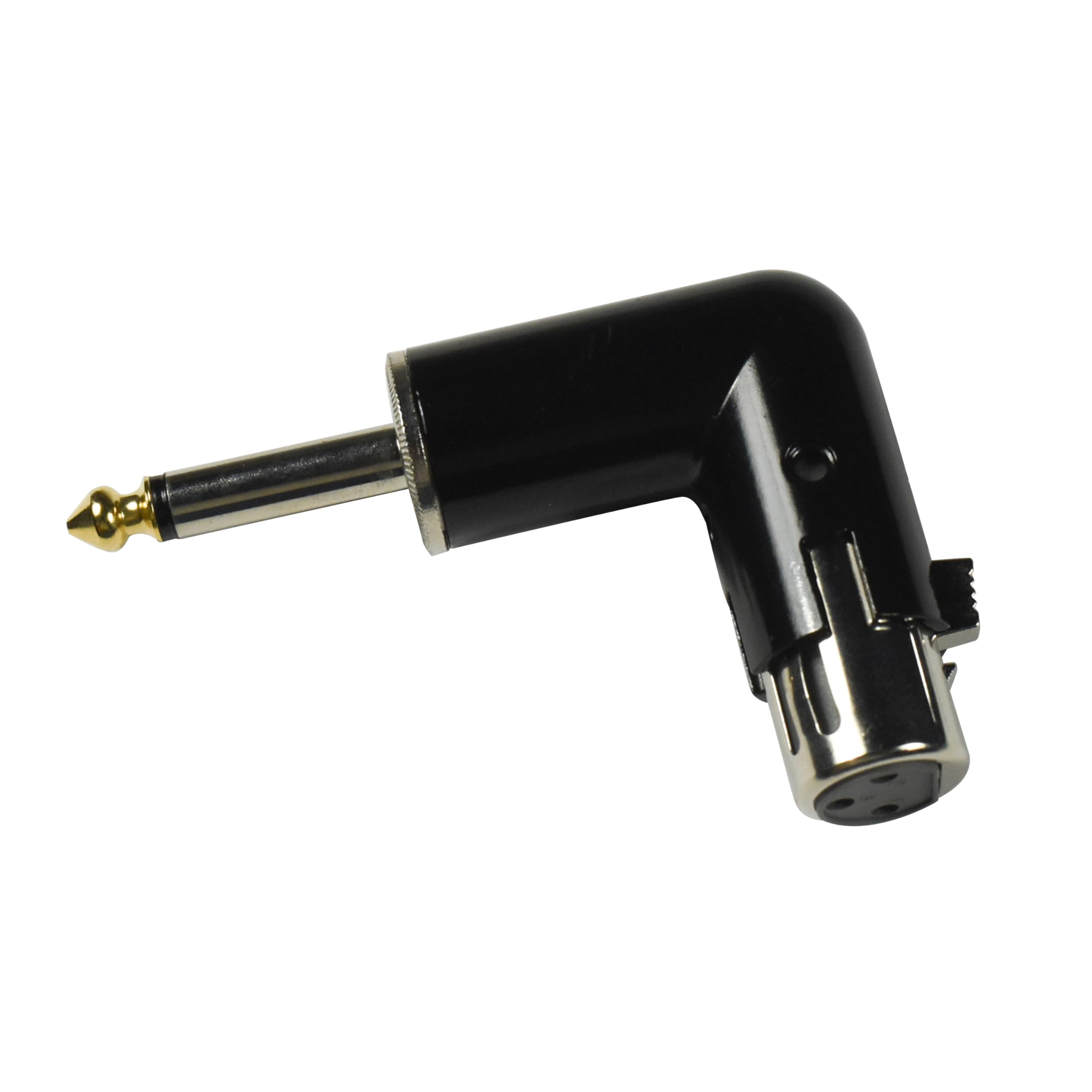 Alt View 4. HQRP - 2-Pack Adjustable 3-Pin XLR Female to 1/4 in TS Male Right-Angle Audio Adapter - Black.