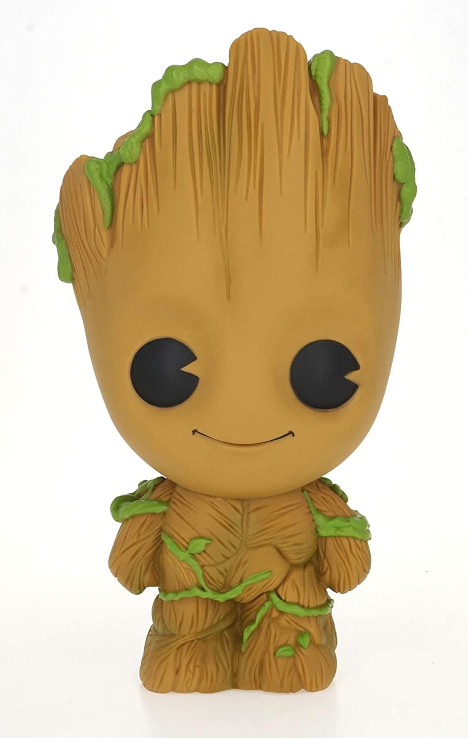 Front. Monogram - Marvel Baby Groot 8 Inch PVC Figural Bank - Brown.