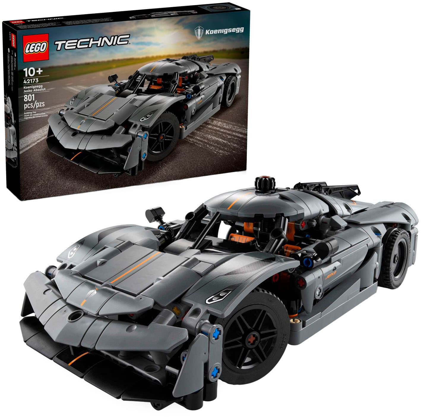 LEGO - Technic Koenigsegg Jesko Absolut Grey Hypercar Sport Car Building Toy 42173 - Front_Zoom