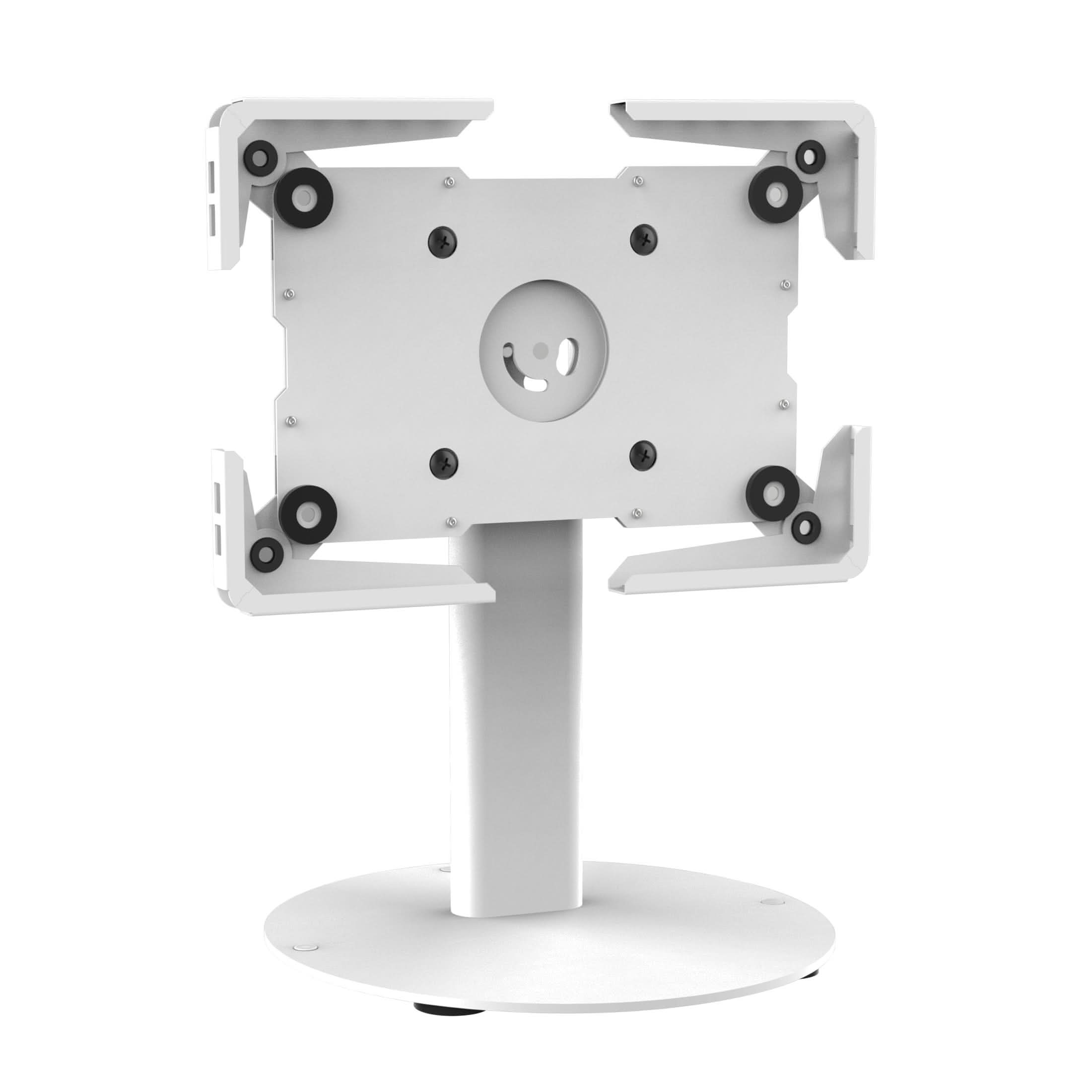 Left. Mount-It! - Universal Tablet Countertop Stand with Tilt & Rotation for Most 9.7″‑13″ Tablets, Free‑Standing or Bolt‑Down, White - White.
