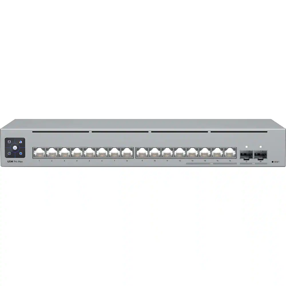 Ubiquiti - Pro Max 16-Port 2.5G/1G Managed Network Switch USW-PRO-MAX-16 - Gray