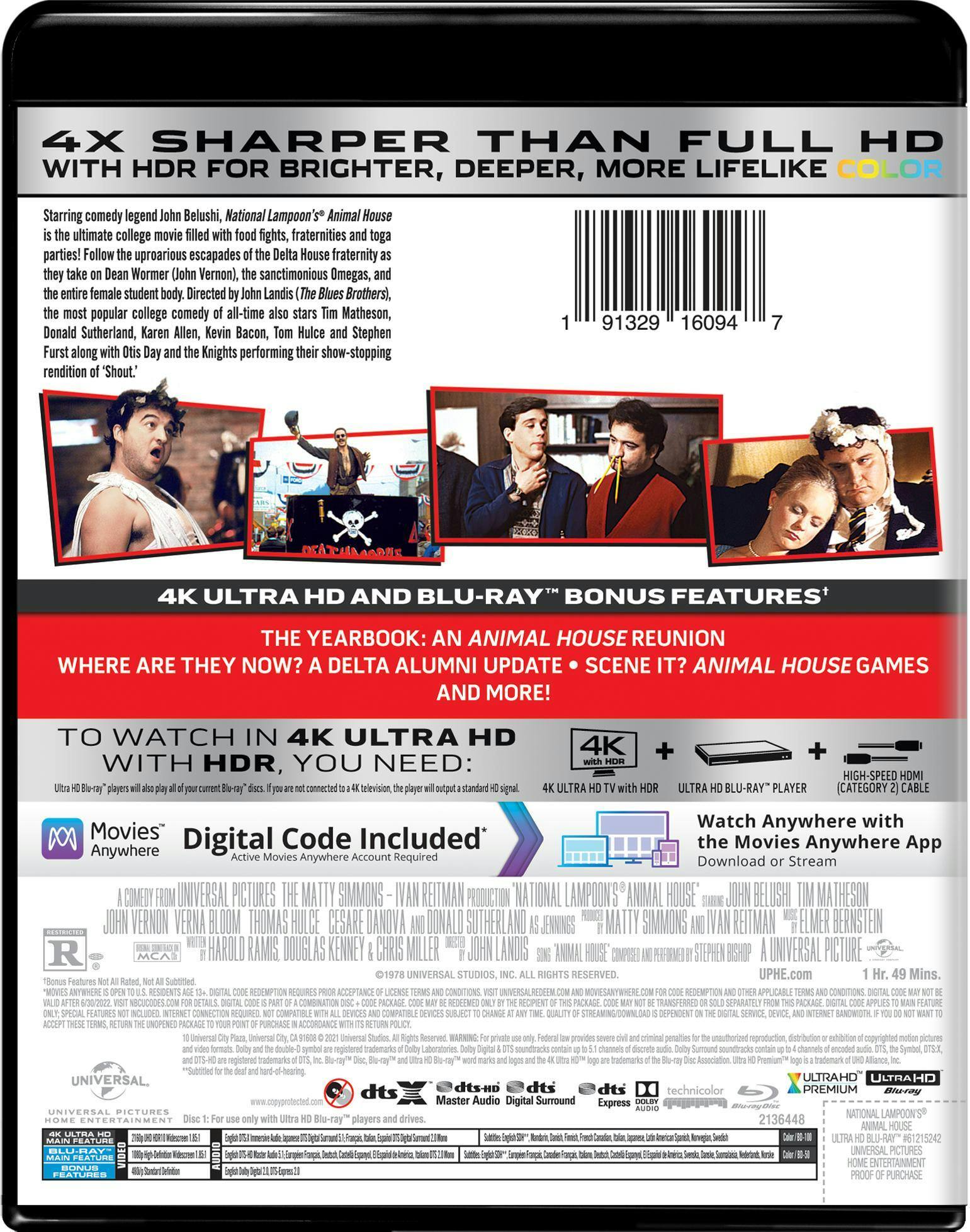 Back. National Lampoon's Animal House (4K Ultra HD + Blu-ray) [UHD].
