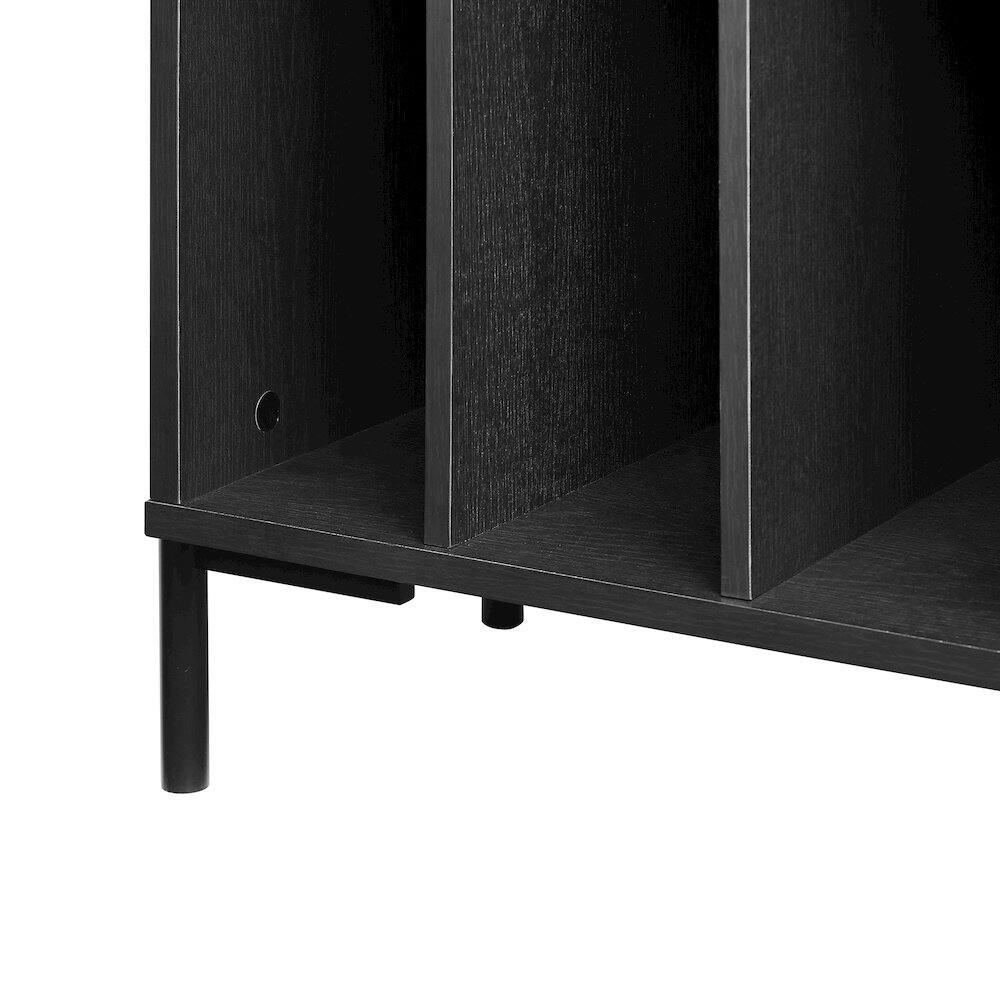 Alt View 6. Crosley Furniture - Greenwich Medium Record Player Stand With Vinyl Storage - Black.