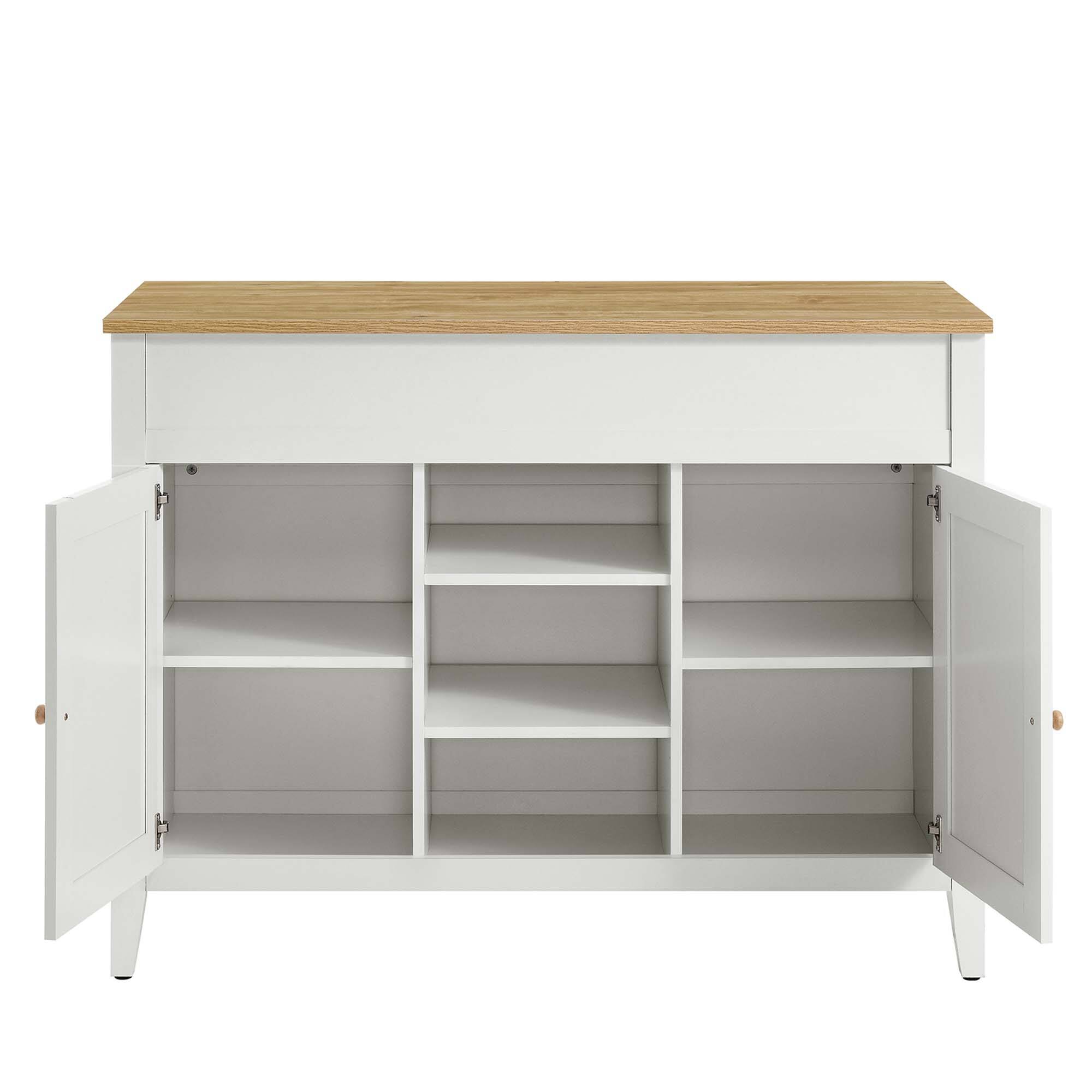 Alt View 8. Modway - Garland Kitchen Island by Modway - Oak White.