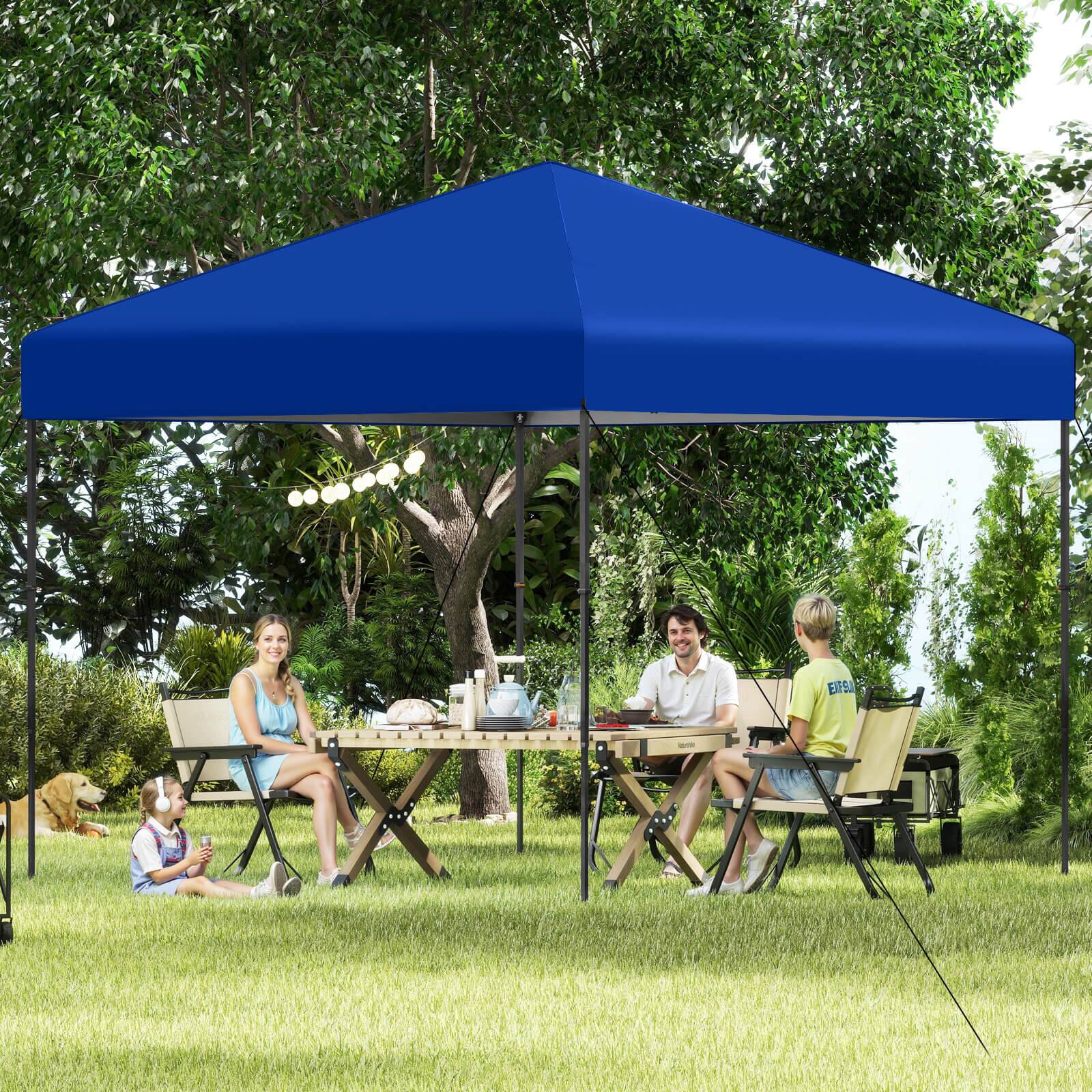 Alt View 3. Costway - Costway 10 X 10 FT Pop up Canopy Tent with Portable Carrying Bag 8 Stakes 4 Wind Ropes - Navy.