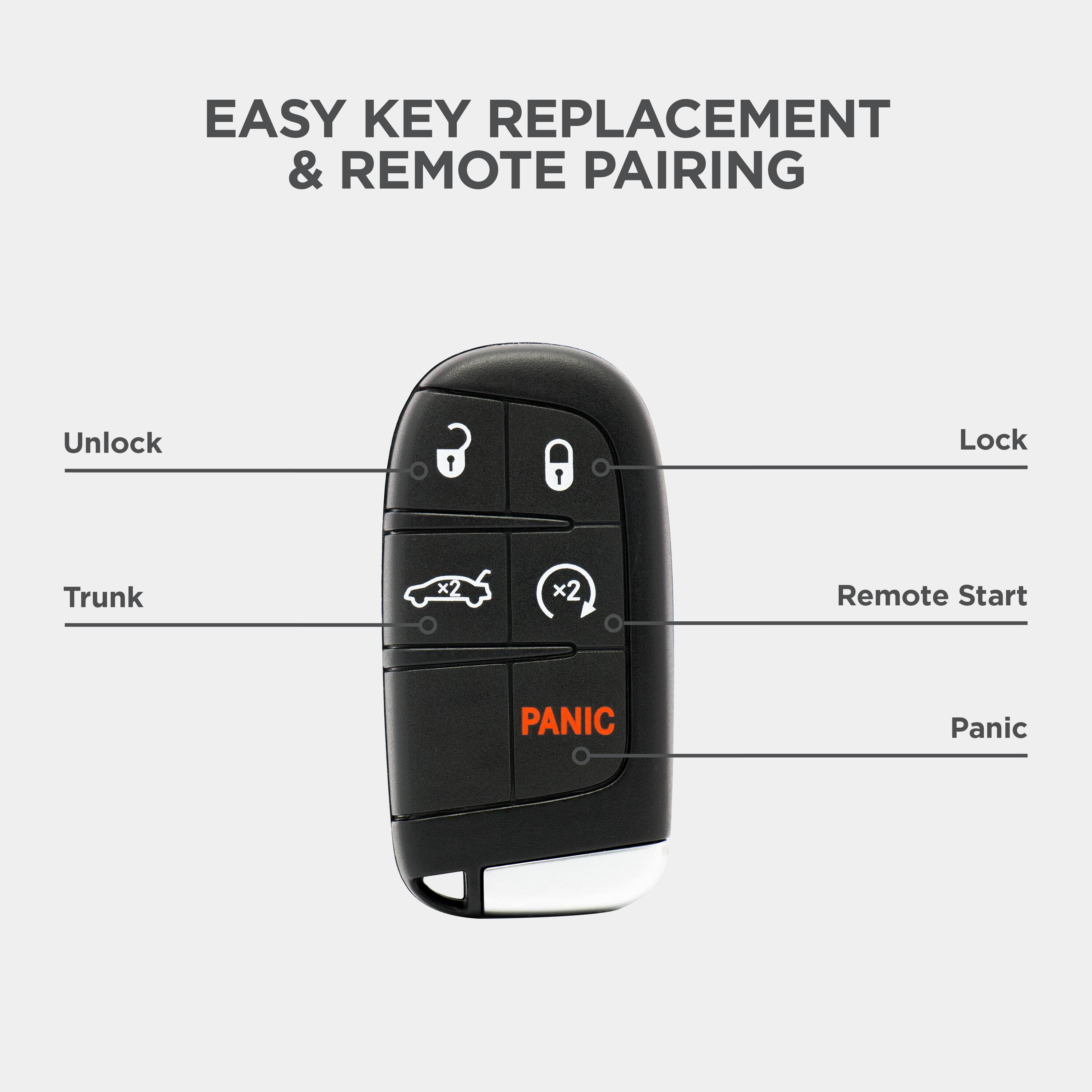 EASY KEY REPLACEMENT & REMOTE PAIRING

Unlock  
Lock  
Trunk  
Remote Start  
Panic