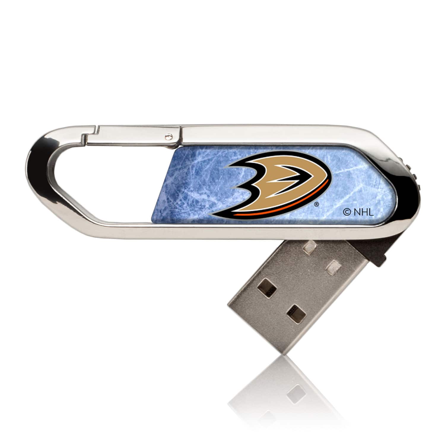 Keyscaper - Anaheim Ducks Ice Flood Clip USB Flash Drive-16 GB USB-C - Multicolor