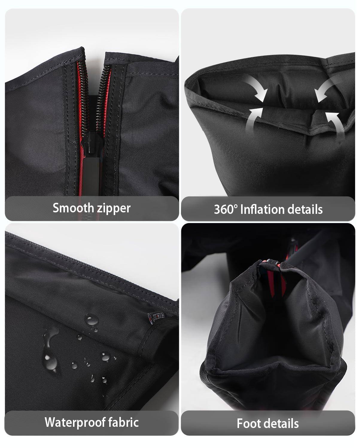 - Smooth zipper
- 360° Inflation details
- Waterproof fabric
- Foot details