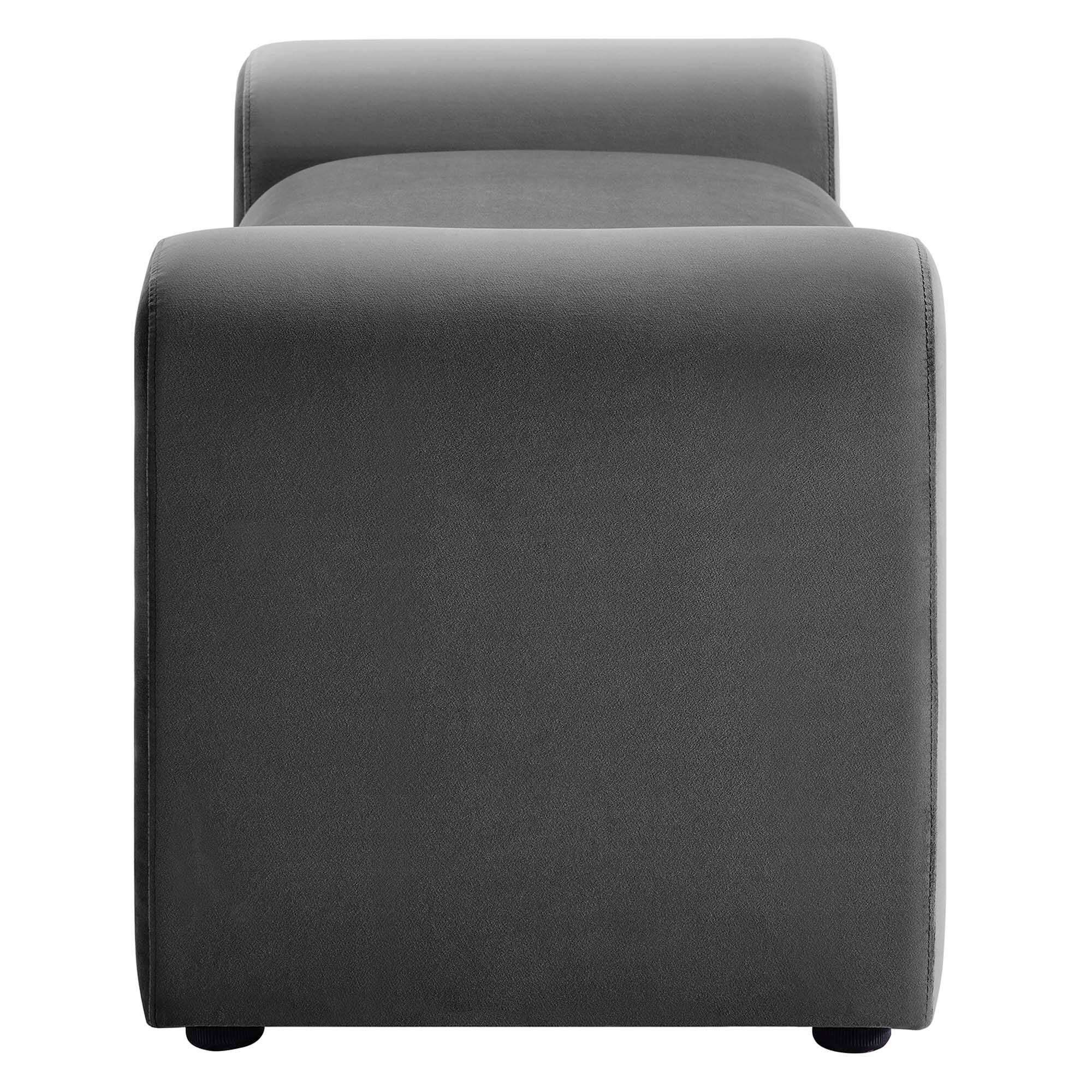 Back. Modway - Waverly Performance Velvet Bench by Modway - Gray.