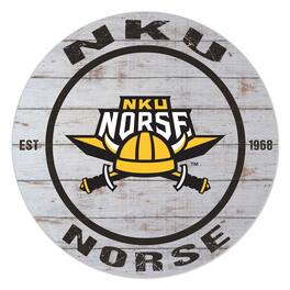Jardine - Northern Kentucky University Norse 20" Indoor/Outdoor Weathered Circle Sign - White