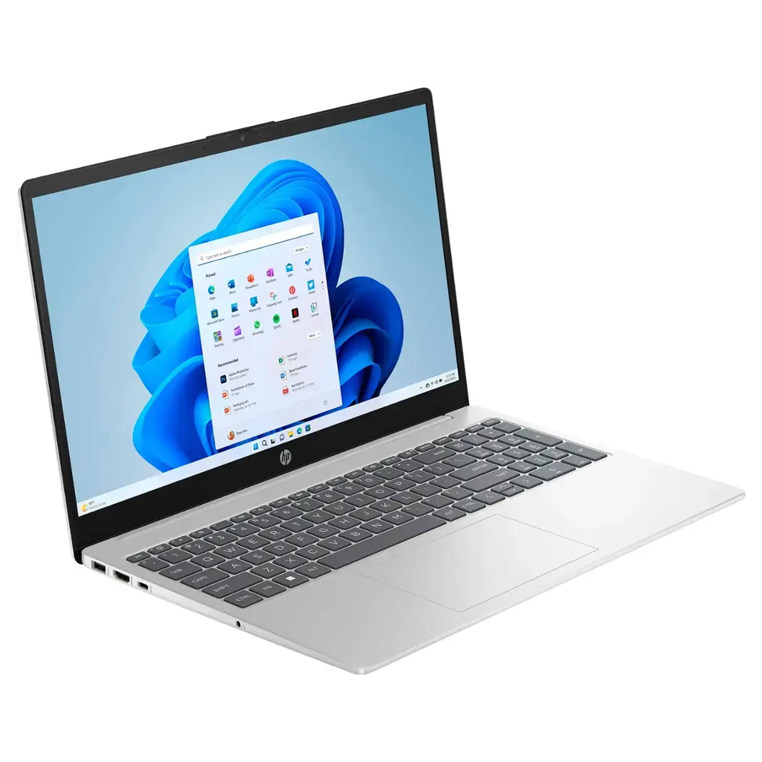 Alt View 2. HP - HP Pavilion 15.6" HD Touchscreen Laptop, Intel i5-1235U, 32GB RAM, 1TB SSD, Win 11 Pro, Silver - Silver.