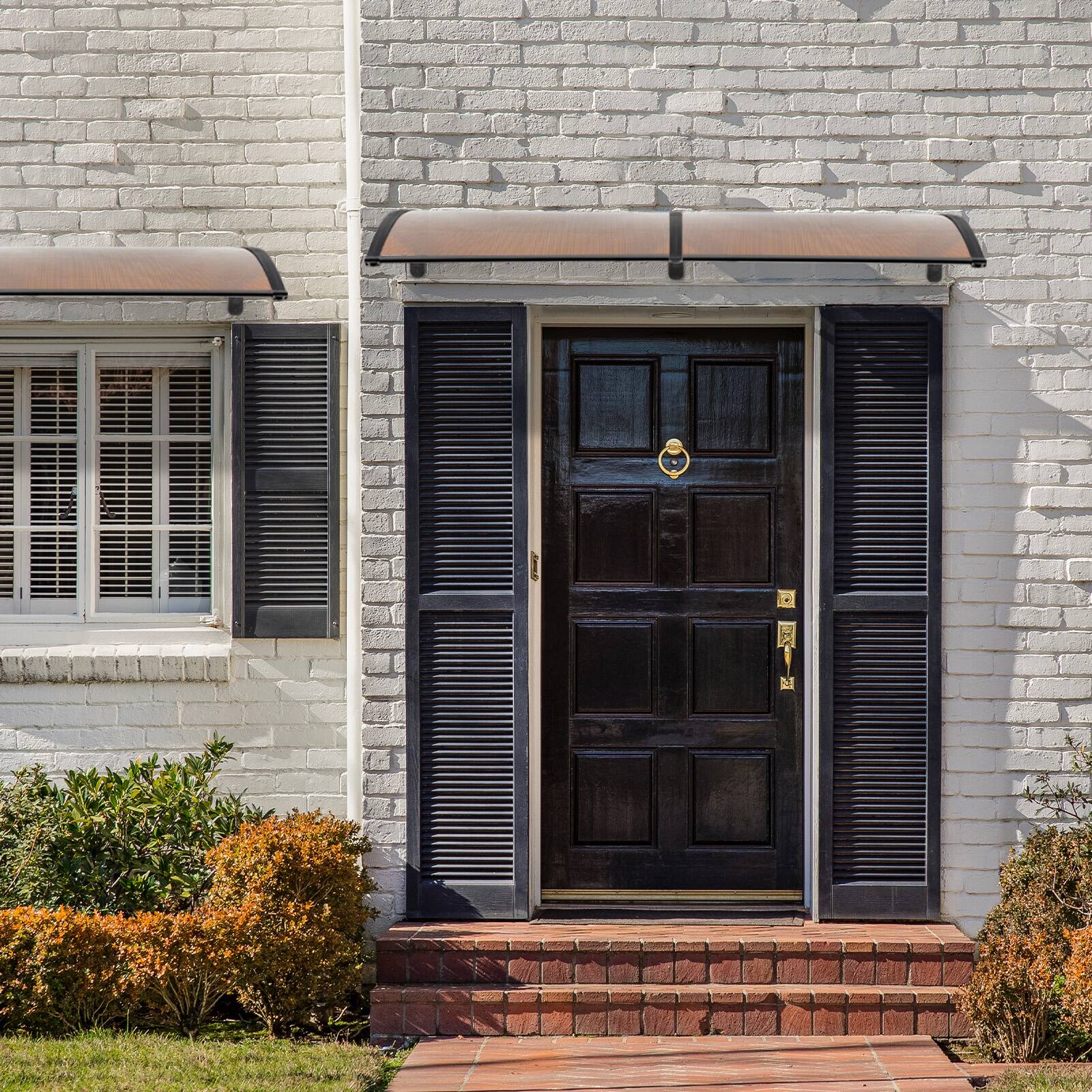 Front. Winado - DIY 80"x 40"  Window Awning Canopy, Polycarbonate Front Door Patio Cover for UV, Rain, Snow & Sunlight Protection.