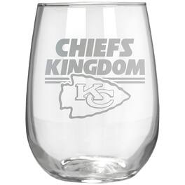 Great American Products - Kansas City Chiefs Etched 17oz. Rally Cry Stemless Wine Glass - Multicolor
