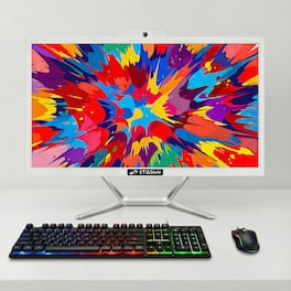 STGSivir - All in One Desktop PC, 22" Display, i5 up to 3.6GHz, 16G RAM, 512GB SSD, WiFi&BT, RGB Keyboard&Mouse, Win11H - White