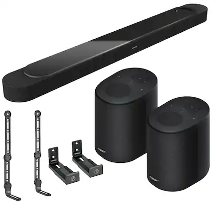 Front. Bose - Bose Lifestyle Ultra Soundbar, 2x Lifestyle Ultra Surround Speakers, Black.