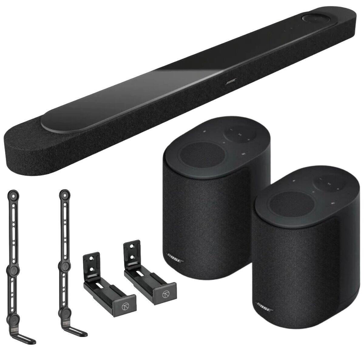 Front. Bose - Bose Lifestyle Ultra Soundbar, 2x Lifestyle Ultra Surround Speakers, Black.