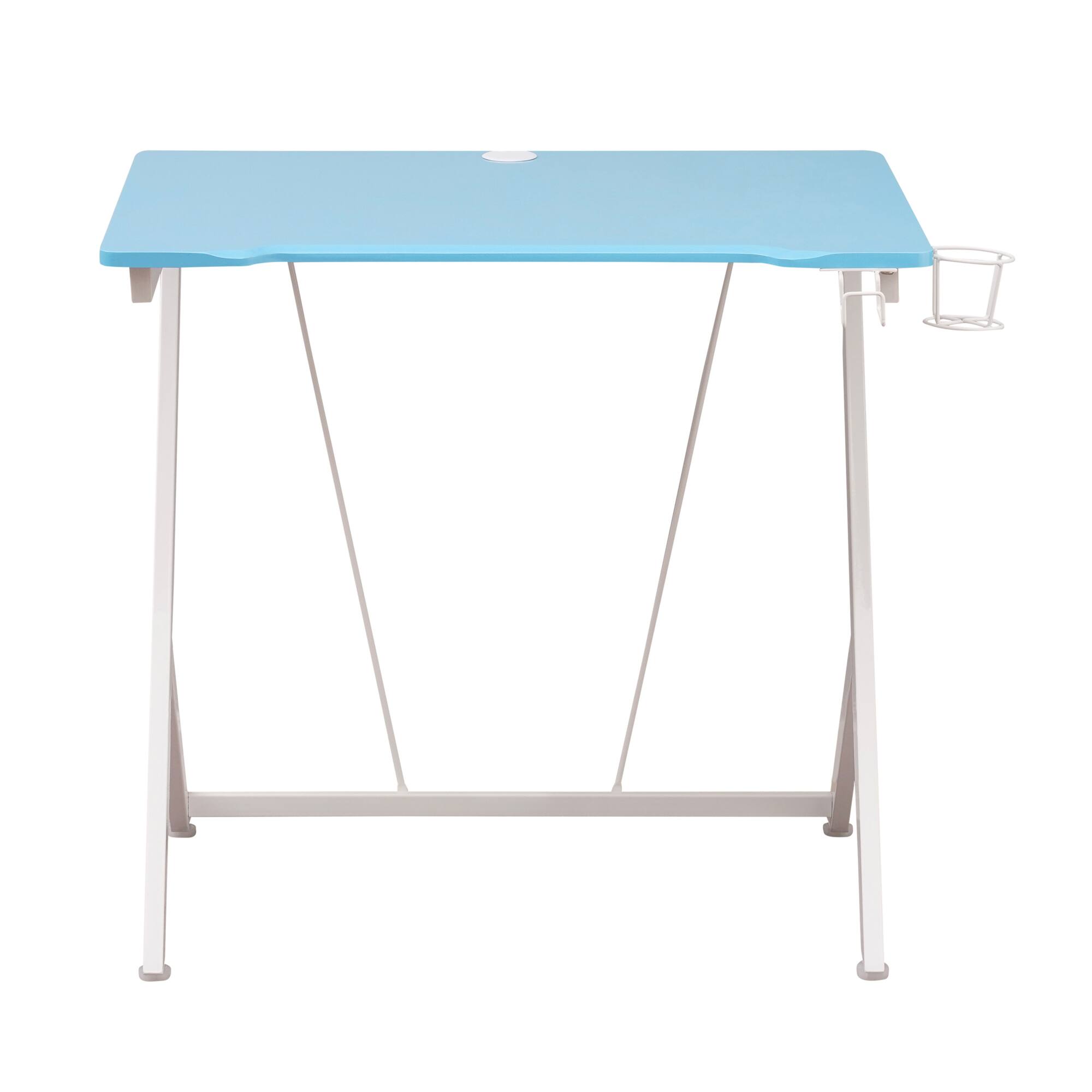 Alt View 4. GOODSILO - Kids Gaming Desk with Headphone Holder and Cable Management in Vibrant Colors - Blue.