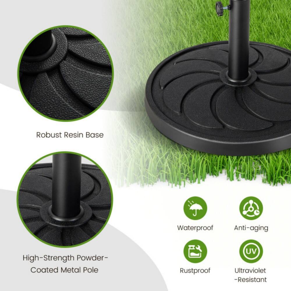 Robust Resin Base  
Waterproof  
Anti-aging  
High-Strength Powder-Coated Metal Pole  
Rustproof  
UV Ultraviolet-Resistant