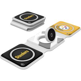 Keyscaper - Pittsburgh Steelers 3-in-1 Foldable Charger - White