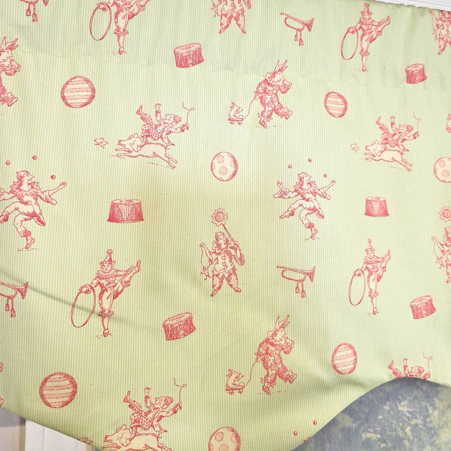 Alt View 2. RLF Home - RLF Home Circus Provance Window Valance 100% Cotton Lined Rod Pocket 50" x 17" Green - Green.
