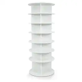 Costway - 7-Tier Rotating Shoe Rack Tower with 4 Cubes Per Shelf for Hats, Bags & Books - White