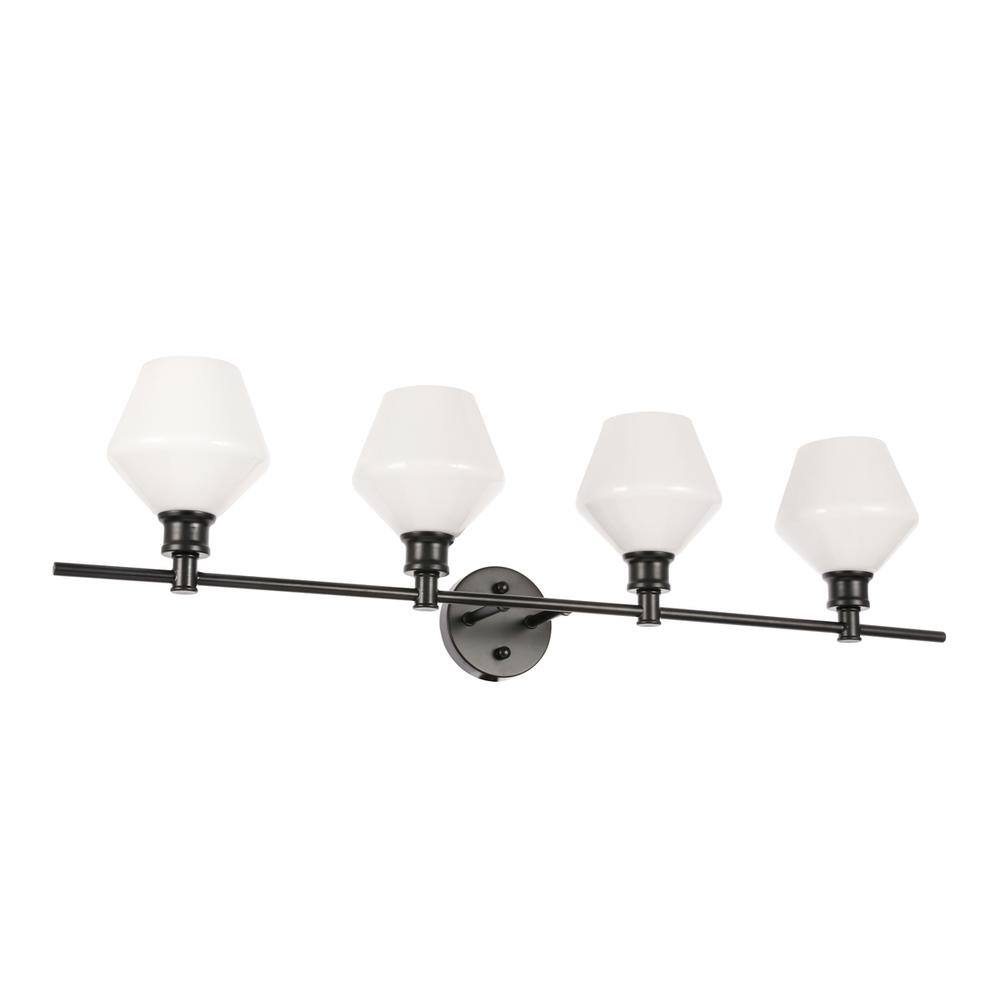 Alt View 7. Living District - Gene 4 light Black and Frosted white glass Wall sconce - Black And Frosted White Glass.