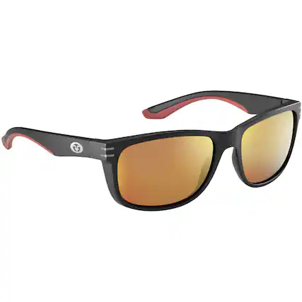 Front. Flying Fisherman - Flying Fisherman Double Header Polarized Sunglasses - Black/Amber Red Mirror - Black/Amber Red Mirror.