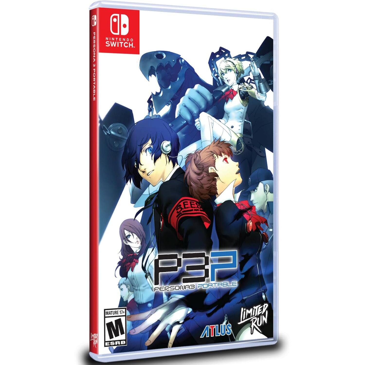 NINTENDO SWITCH  
PERSONA 3 PORTABLE  
LIMITER RUN  
ATLUS  
MATURE 17+  
ESRB - M (Mature 17+)