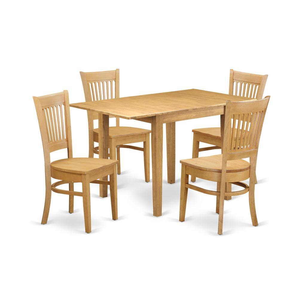 Left. East West Furniture - Dining Room Set Oak - Brown.