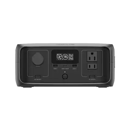 The text on the image reads: "COFLUX 299 USB-A USB-C 100W USB-A DC ON/OFF AC ON/OFF".