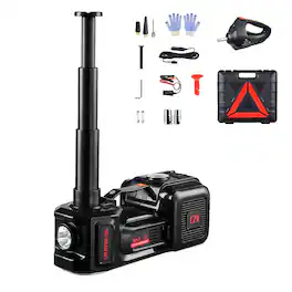 VEVOR - Electric Car Jack, 5 Tons /11000 lbs, Electric Scissor Jack with Built-In Inflator, 12V Tire Change Replacement - Black
