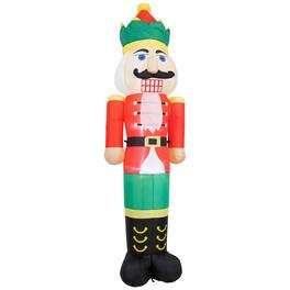 Sunnydaze - 8 ft Nathaniel the Nutcracker Inflatable Christmas Decoration - Red