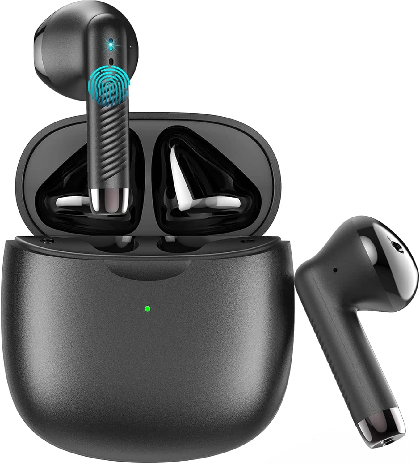 PRIMEPLUS - Wireless Earbuds, Bluetooth 5.3 Earbuds, Stereo Bass in Ear Headphones Noise Cancelling Mic, Earphones IP7 Waterproof - Black