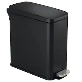 iTouchless - 3 Gallon SoftStep Slim Bathroom Step Trash Can with AbsorbX Odor Filter - Black