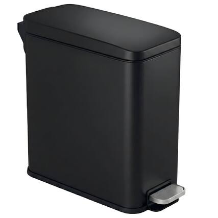 Front. iTouchless - iTouchless 3 Gallon SoftStep Slim Bathroom Step Trash Can with AbsorbX Odor Filter - Black.