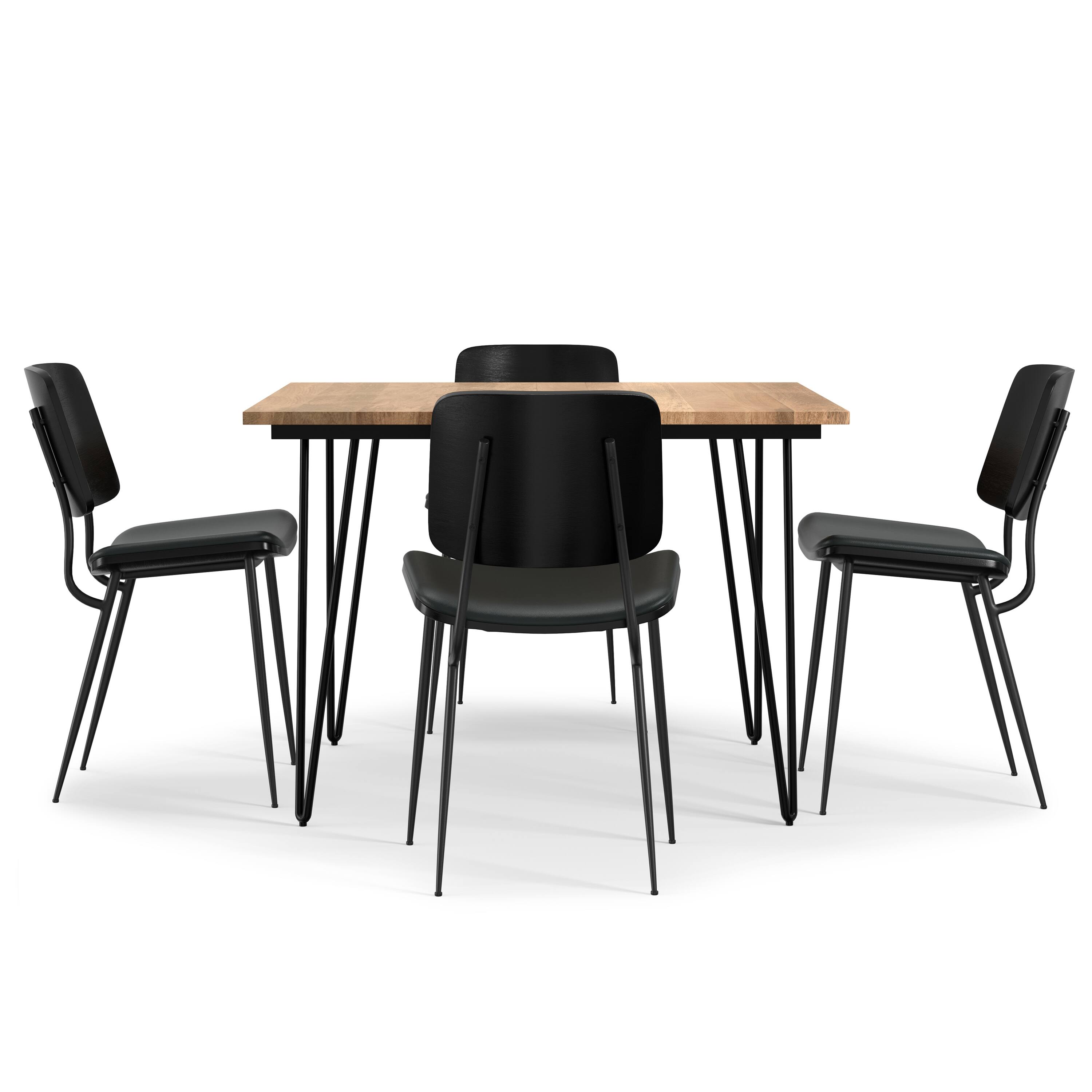 Left. Simpli Home - Hayley / Hunter 5-Piece Dining Set - Black.