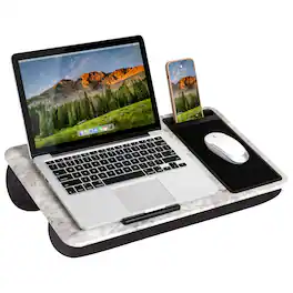 LapGear - Home Office Lap Desk (Fits up to 15.6" Laptop) - White Marble