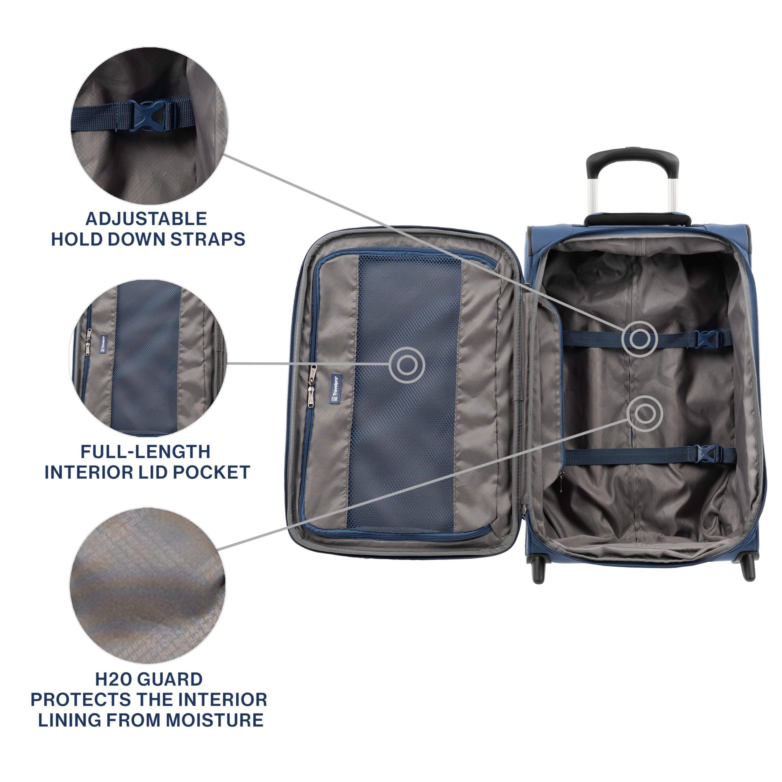 ADJUSTABLE HOLD DOWN STRAPS  
FULL-LENGTH INTERIOR LID POCKET  
H20 GUARD PROTECTS THE INTERIOR LINING FROM MOISTURE