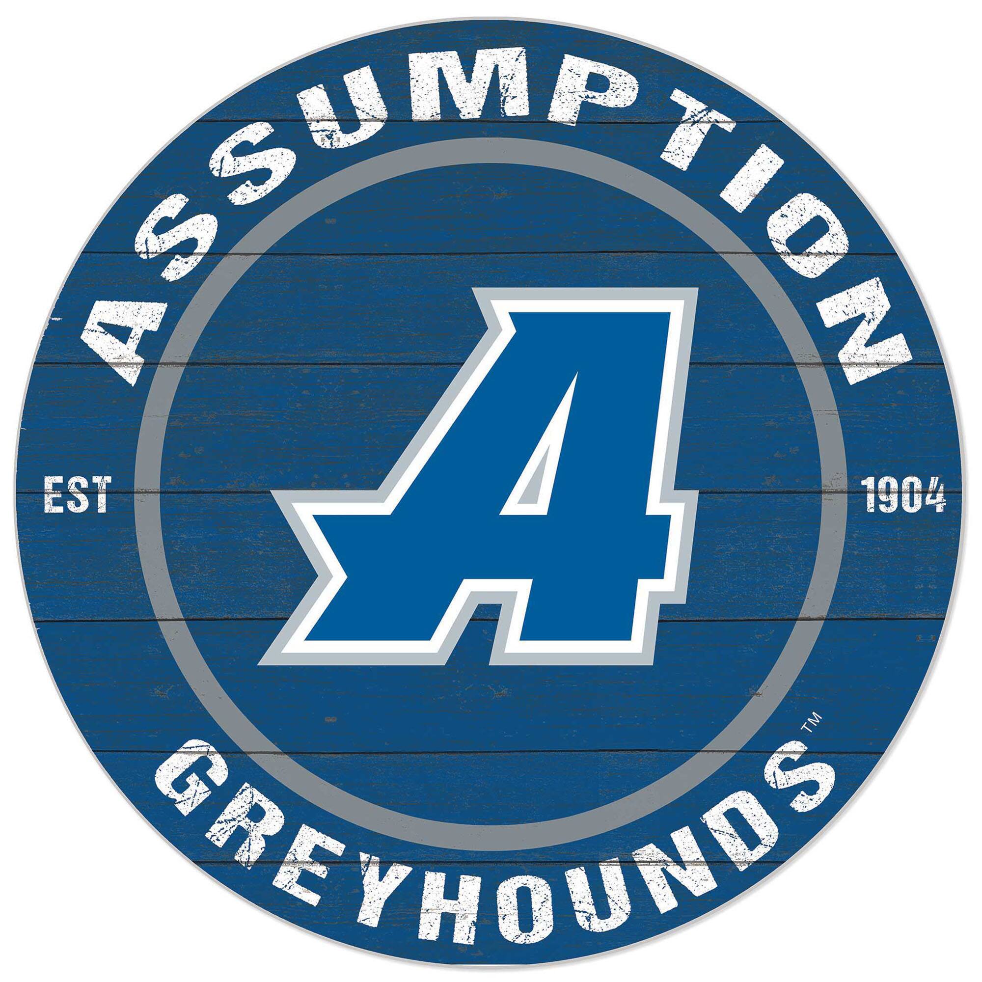 Blue Assumption Greyhounds 20'' x 20'' Indoor/Outdoor Circle Sign