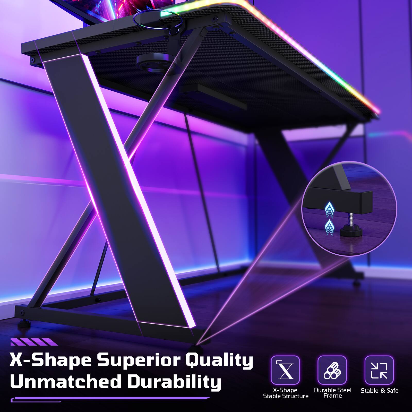 X-Shape Superior Quality  
Unmatched Durability  
X-Shape Durable Steel Stable Structure Frame  
LK Stable & Safe