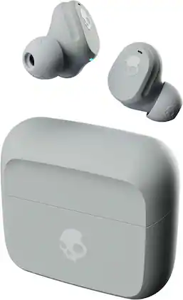 Skullcandy - Mod Wireless Earbuds, Bluetooth Headphones, Up to 32 Hours Battery, Noise Isolating Fit, Sweat and Water Resistant - Light Gray