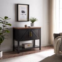 Kings Brand Furniture - Teresa 2-Door Modern Console Table, Buffet Storage Cabinet - Dark Brown
