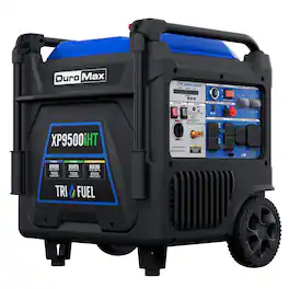 DuroMax - XP9500iHT 9,500 Watt Portable Tri Fuel Inverter Generator - Quiet, Low THD - Blue
