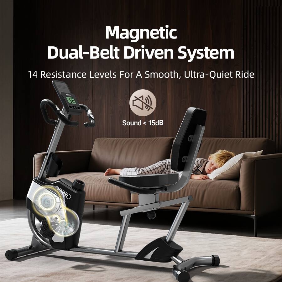 Magnetic Dual-Belt Driven System  
14 Resistance Levels For A Smooth, Ultra-Quiet Ride  
Sound < 15dB
