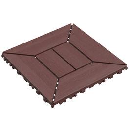 APRILSOUL - 44pcs 12in New Interlocking Deck Tiles Indoor Outdoor - Brown