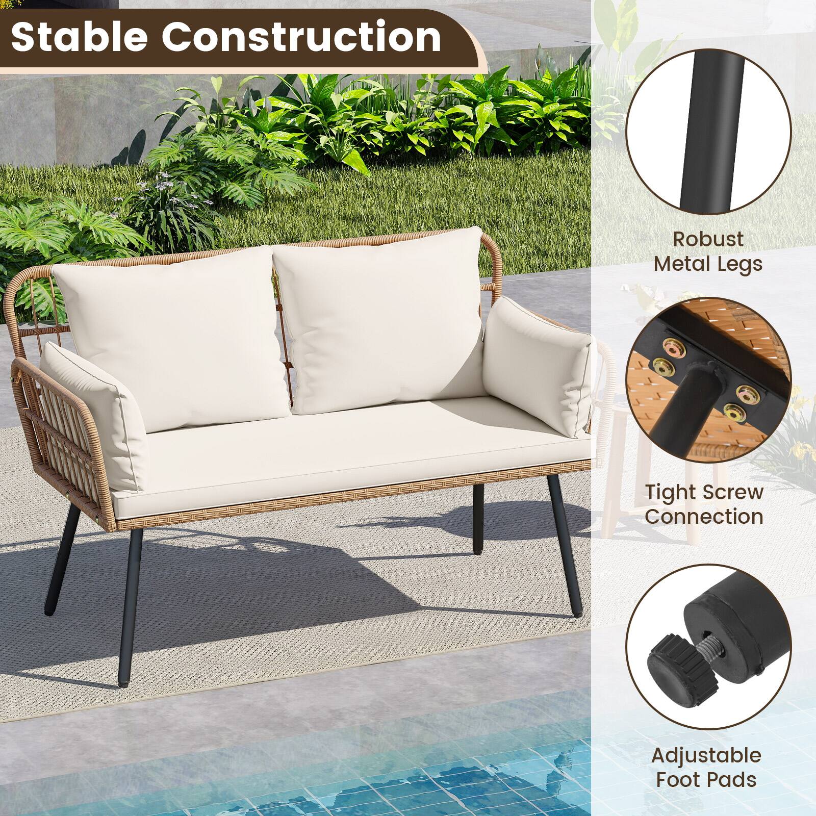 Stable Construction  
- Robust Metal Legs  
- Tight Screw Connection  
- Adjustable Foot Pads