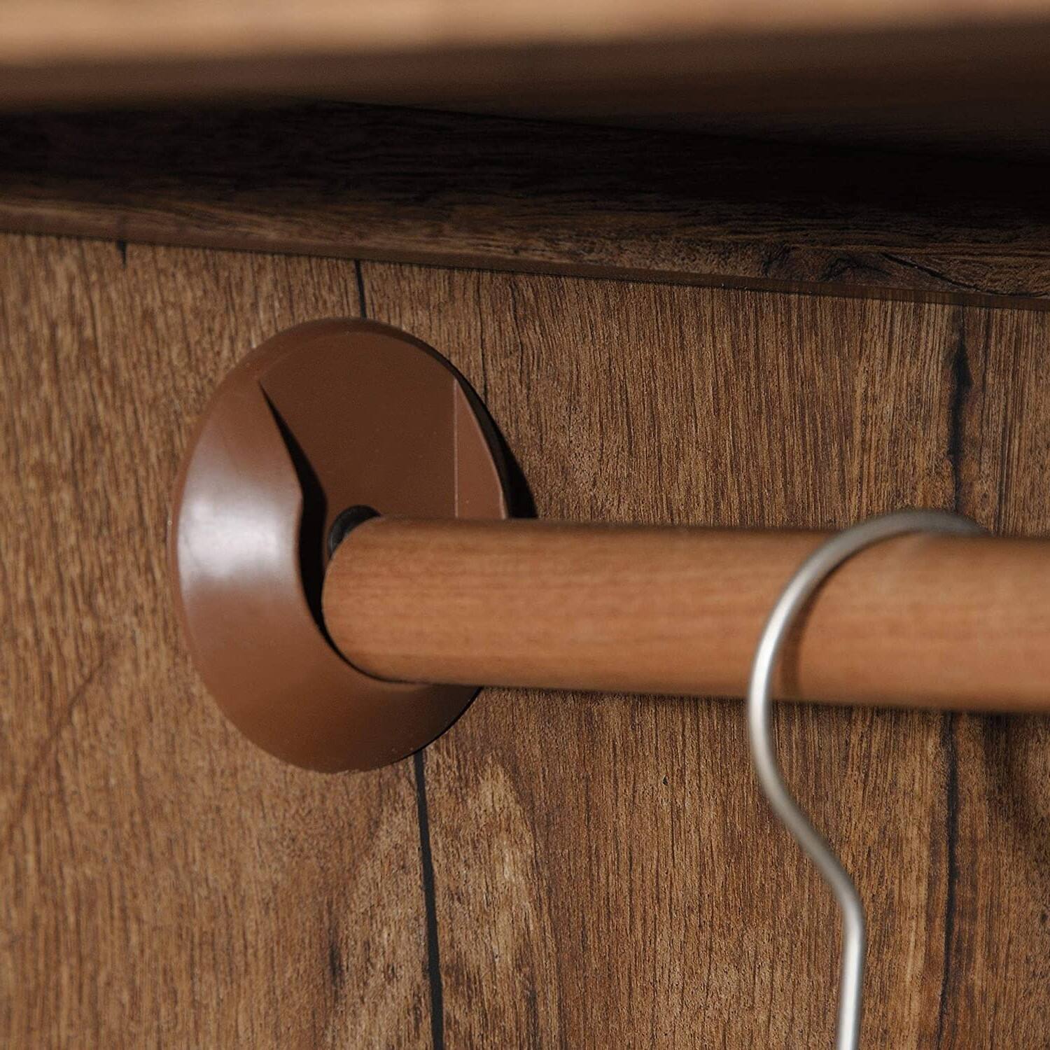 Back. Hivvago - Rustic Oak Drawer and Garment Rod Wardrobe Armoire - Rustic Oak.